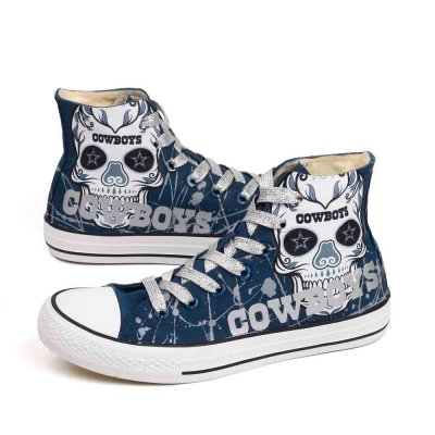 Women's NFL Dalls Cowboys Repeat Print High Top Sneakers 010