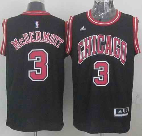 Revolution 30 Bulls #3 Doug McDermott Black Stitched NBA Jersey