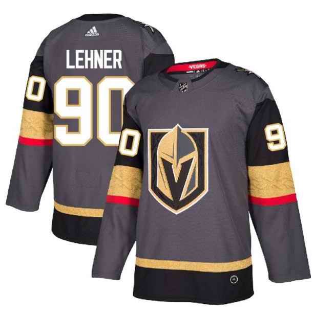 Men's Vegas Golden Knights #90 Robin Lehner Gray Stitched NHL Jersey