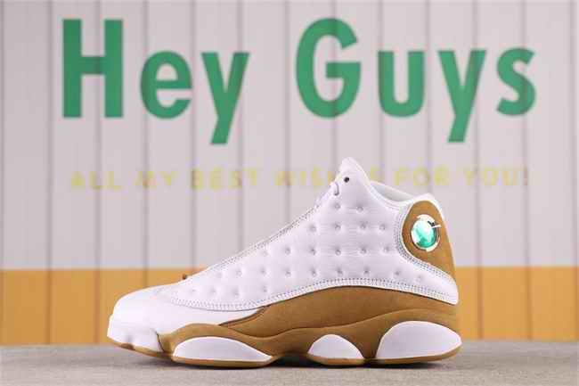 Men's Running Weapon Air Jordan 13 White/Gold Shoes 063