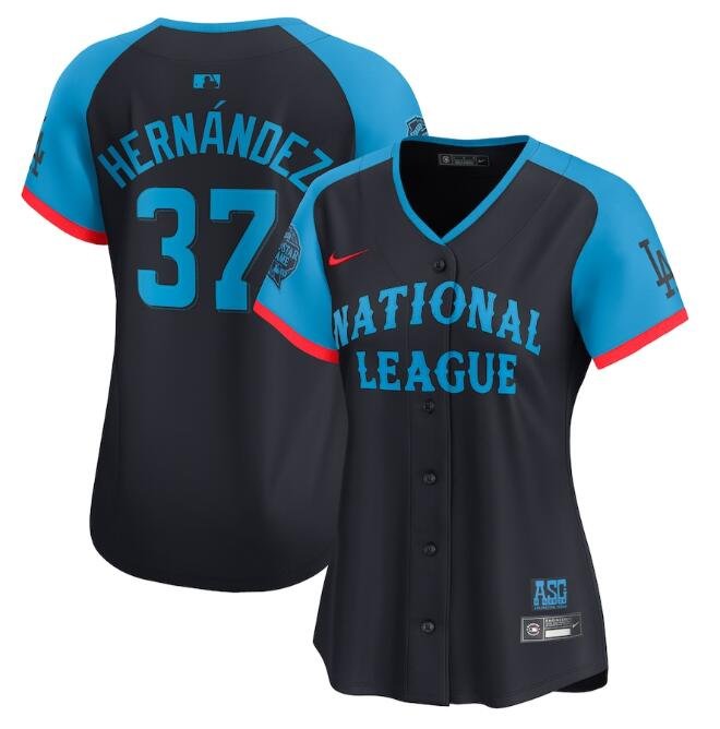 Women's National League #37 Teoscar Hernandez Navy 2024 All-Star Limited Stitched Baseball Jersey(Run Small)