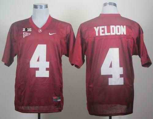 Crimson Tide #4 T.J Yeldon Red 2016 College Football Playoff National Championship Patch Stitched NCAA Jersey