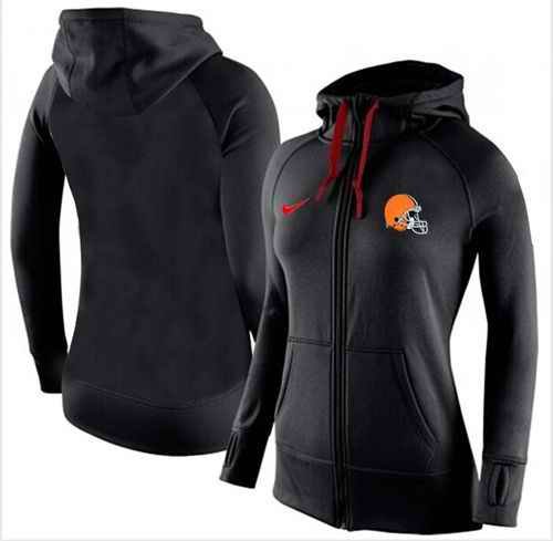 Women's Nike Cleveland Browns Full-Zip Performance Hoodie Black