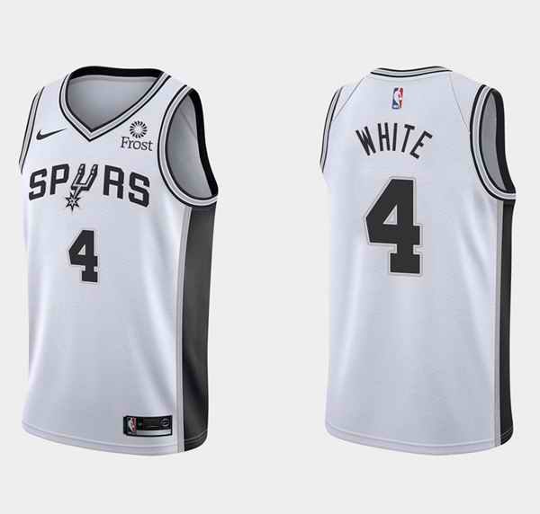 Men's San Antonio Spurs #4 Derrick White Association Edition White Stitched Jersey