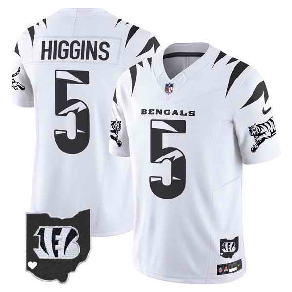 Men's Cincinnati Bengals #5 Tee Higgins White F.U.S.E. Special Vapor Untouchable Limited Stitched Football Jersey