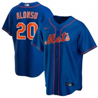 Men's New York Mets #20 Pete Alonso Blue Cool Base Stitched MLB Jersey