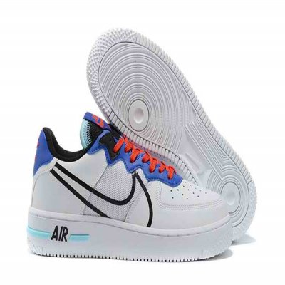 Men's Air Force 1 React White/Blue Shoes 008