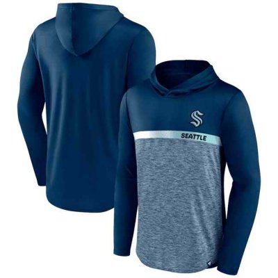 Men's Seattle Kraken Deep Sea Blue Podium Defender Pullover Hoodie