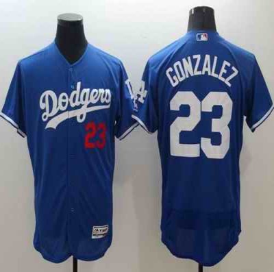 Dodgers #23 Adrian Gonzalez Blue Flexbase Authentic Collection Stitched MLB Jersey