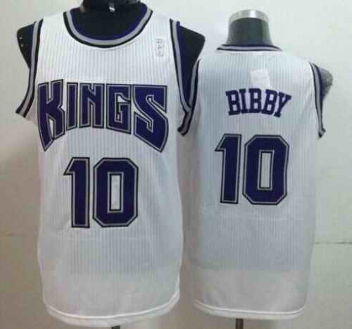 Kings #10 Mike Bibby White Throwback Stitched NBA Jersey