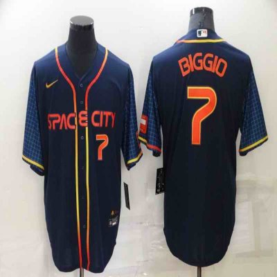 Men's Houston Astros #7 Craig Biggio 2022 Navy City Connect Cool Base Stitched Jersey