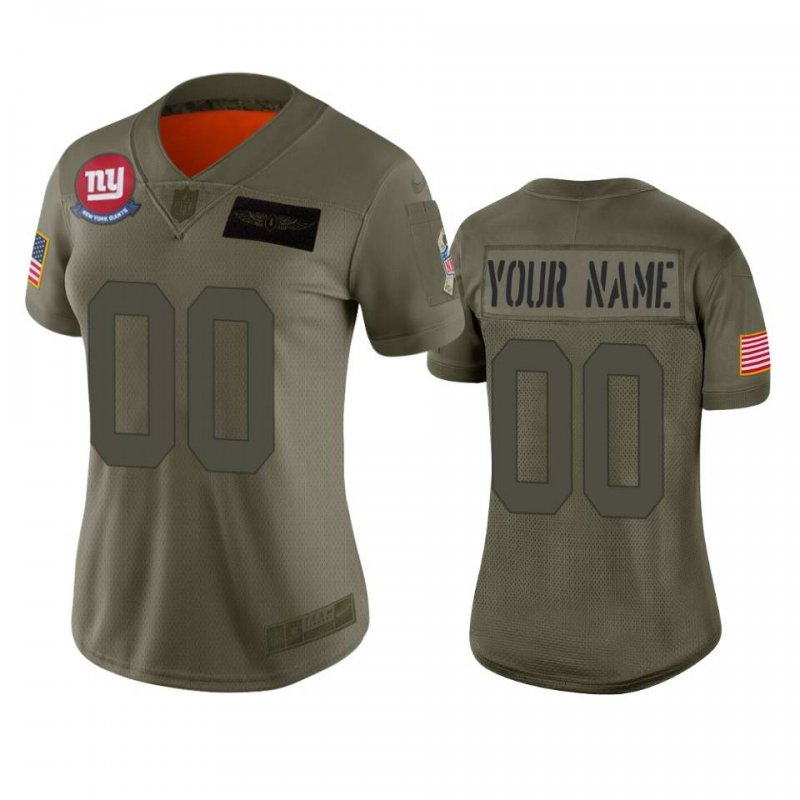 Women's New York Giants Customized 2019 Camo Salute To Service NFL Stitched Limited Jersey(Run Small'