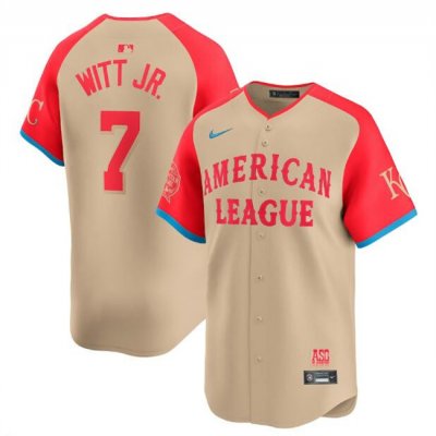 Men's American League #7 Bobby Witt Jr. Cream 2024 All-Star Limited Stitched Jersey