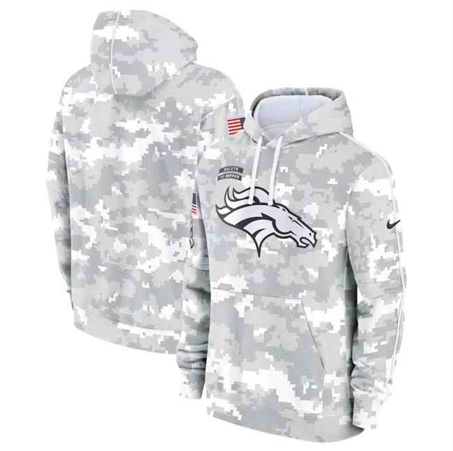 Men's Denver Broncos 2024 Arctic Camo Salute to Service Club Fleece Pullover Hoodie