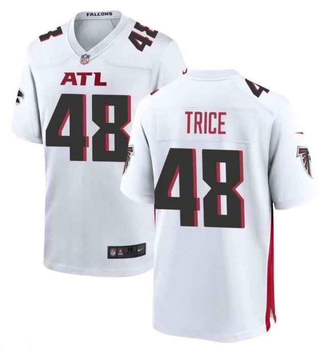 Men's Atlanta Falcons #48 Bralen Trice White Limited Stitched Football Game Jersey