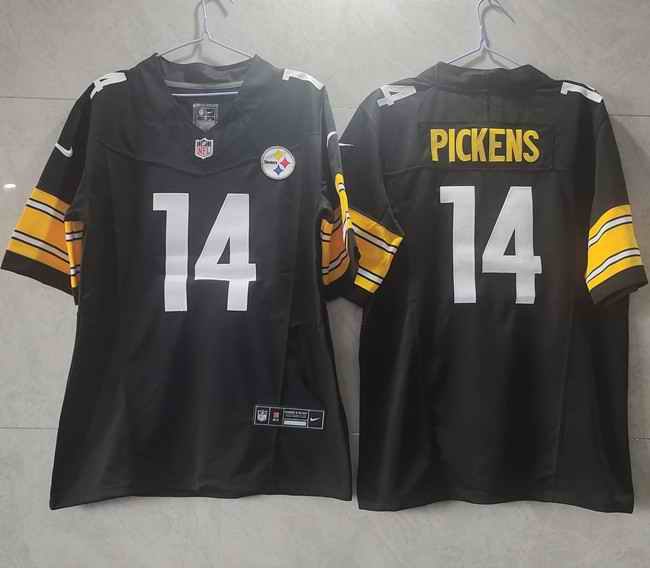 Men's Pittsburgh Steelers #14 George Pickens Black 2023 F.U.S.E. Vapor Untouchable Limited Jersey