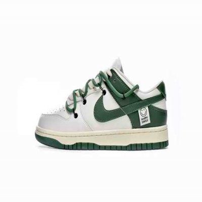 Men's Dunk Low Green/White Shoes 0346