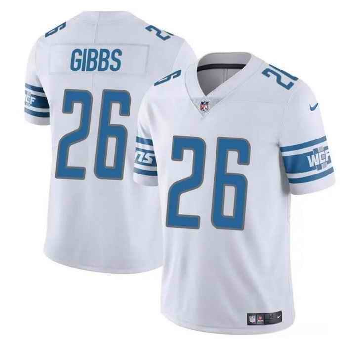 Men's Detroit Lions #26 Jahmyr Gibbs White Vapor Untouchable Limited Stitched Jersey