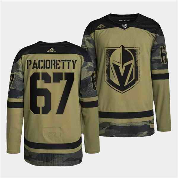 Men's Vegas Golden Knights #67 Max Pacioretty 2022 Camo Military Appreciation Night Stitched Jersey