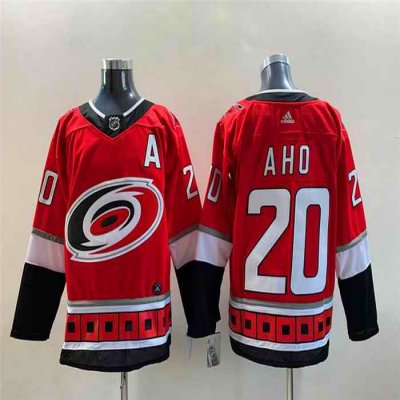 Men's Carolina Hurricanes #20 Sebastian Aho Red Stitched Jersey