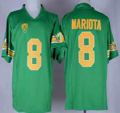 Ducks #8 Marcus Mariota Green 1994 Throwback Stitched NCAA Jersey