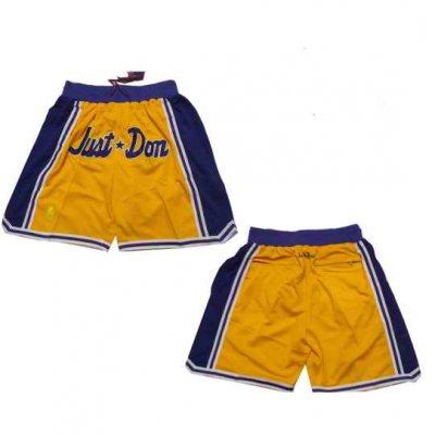 Men's Los Angeles Lakers Yellow Shorts (Run Small)