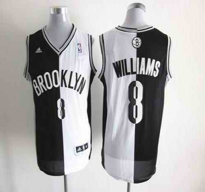 Nets #8 Deron Williams Black/White Split Fashion Stitched NBA Jersey