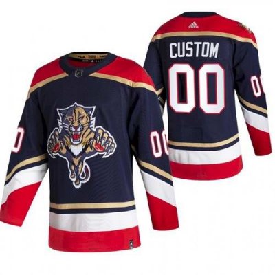 Men's Florida Panthers Black Custom Name Number Size 2020-21 Reverse Retro Stitched Jersey