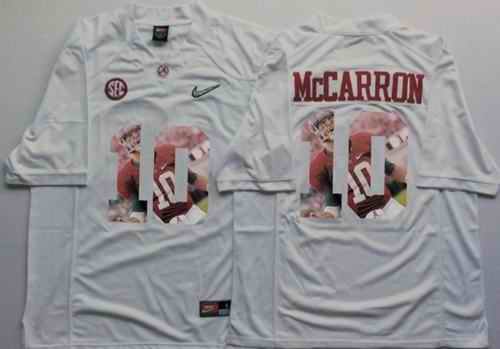 Crimson Tide #10 AJ McCarron White Player Fashion Stitched NCAA Jersey