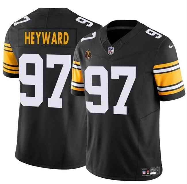 Men's Pittsburgh Steelers #97 Cameron Heyward Black 2024 F.U.S.E. With Walter Payton Patch Vapor Untouchable Limited Stitched Jersey