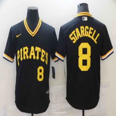 Men's Pittsburgh Pirates #8 Willie Stargell Black Cool Base Stitched Jersey