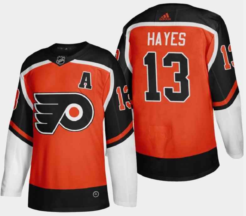 Men's Philadelphia Flyers #13 Kevin Hayes Orange Reverse Retro Stitched Jersey