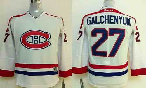 Canadiens #27 Alex Galchenyuk White Stitched Youth NHL Jersey