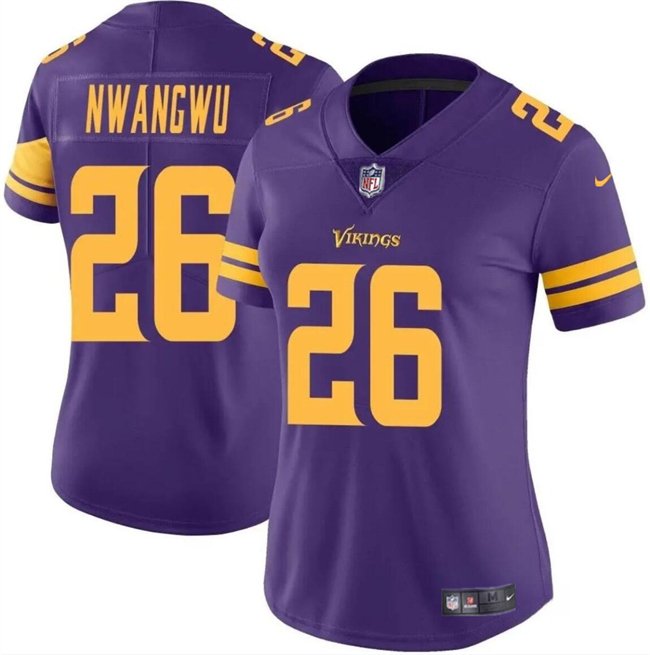 Women's Minnesota Vikings #26 Kene Nwangwu Purple Color Rush Limited Stitched Jersey(Run Small)