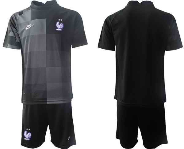 Men's France Goalkeeper Black 2022 FIFA World Cup Home Soccer Jersey Suit