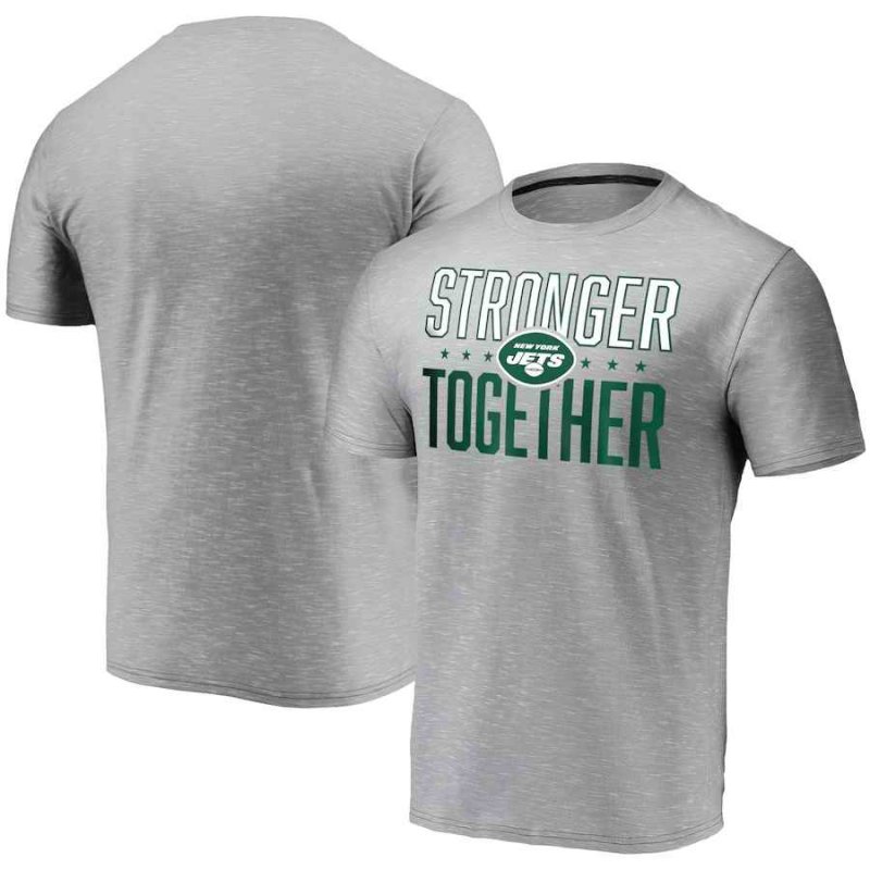 Men's New York Jets Grey Charcoal Stronger Together T-Shirt