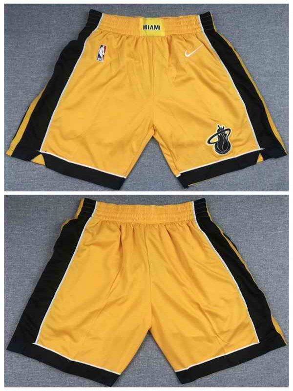 Men's Miami Heat Yellow Shorts (Run Small)