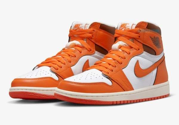 Men's Running Weapon Air Jordan 1 Orange/White Shoes 297