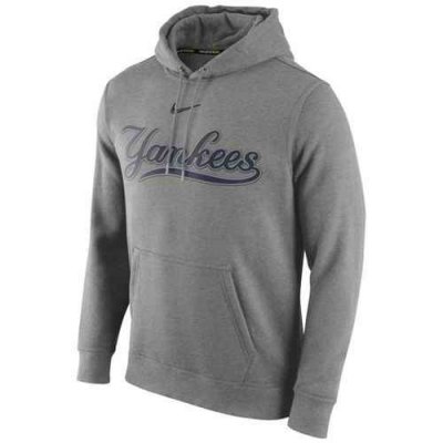 New York Yankees Nike Club Pullover Gray MLB Hoodie