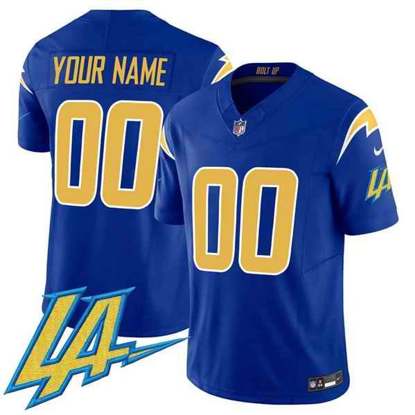 Men's Los Angeles Chargers Customized Royal 2024  V2 Limited Stitched Football Jersey