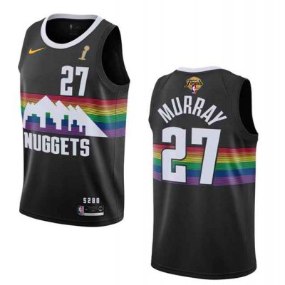 Men's Denver Nuggets #27 Jamal Murray Black 2023 Finals Champions City Edition Stitched Basketball Jersey