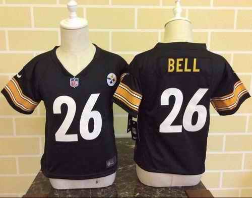 Toddler Nike Steelers #26 Le'Veon Bell Black Team Color Stitched NFL Elite Jersey