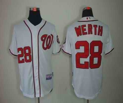 Nationals #28 Jayson Werth White Stitched MLB Jersey