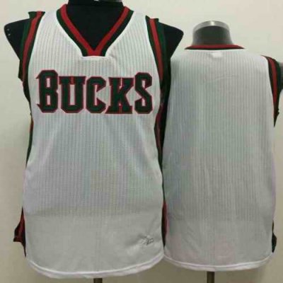 Bucks Blank White Revolution 30 Stitched NBA Jersey