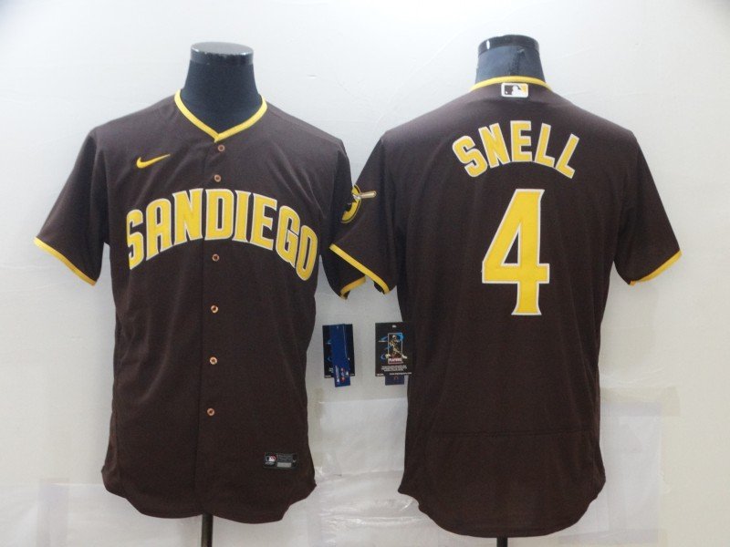 Men's San Diego Padres #4 Blake Snell 2020 Brown Flex Base Stitched MLB Jersey