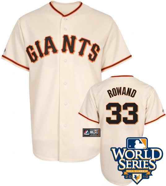 Giants #33 Aaron Rowand Cream Cool Base w/2010 World Series Patch Stitched MLB jerseys