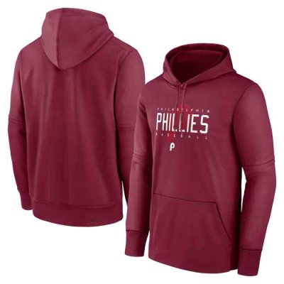 Men's Philadelphia Phillies Burgundy Pregame Performance Pullover Hoodie