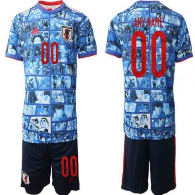 Men's Japan Custom Blue Home Soccer Jersey Suit