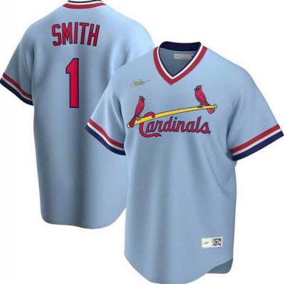 Men's St. Louis Cardinals #1 Ozzie Smith Light Blue Stitched Baseball Jersey