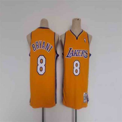 Men's Los Angeles Lakers #6 LeBron James Yellow Throwback basketball Jersey